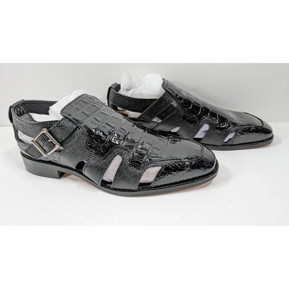 Stacy Adams Men's CALZADA Leather Shoes Summer Hollow Out Retro Sandals 9M